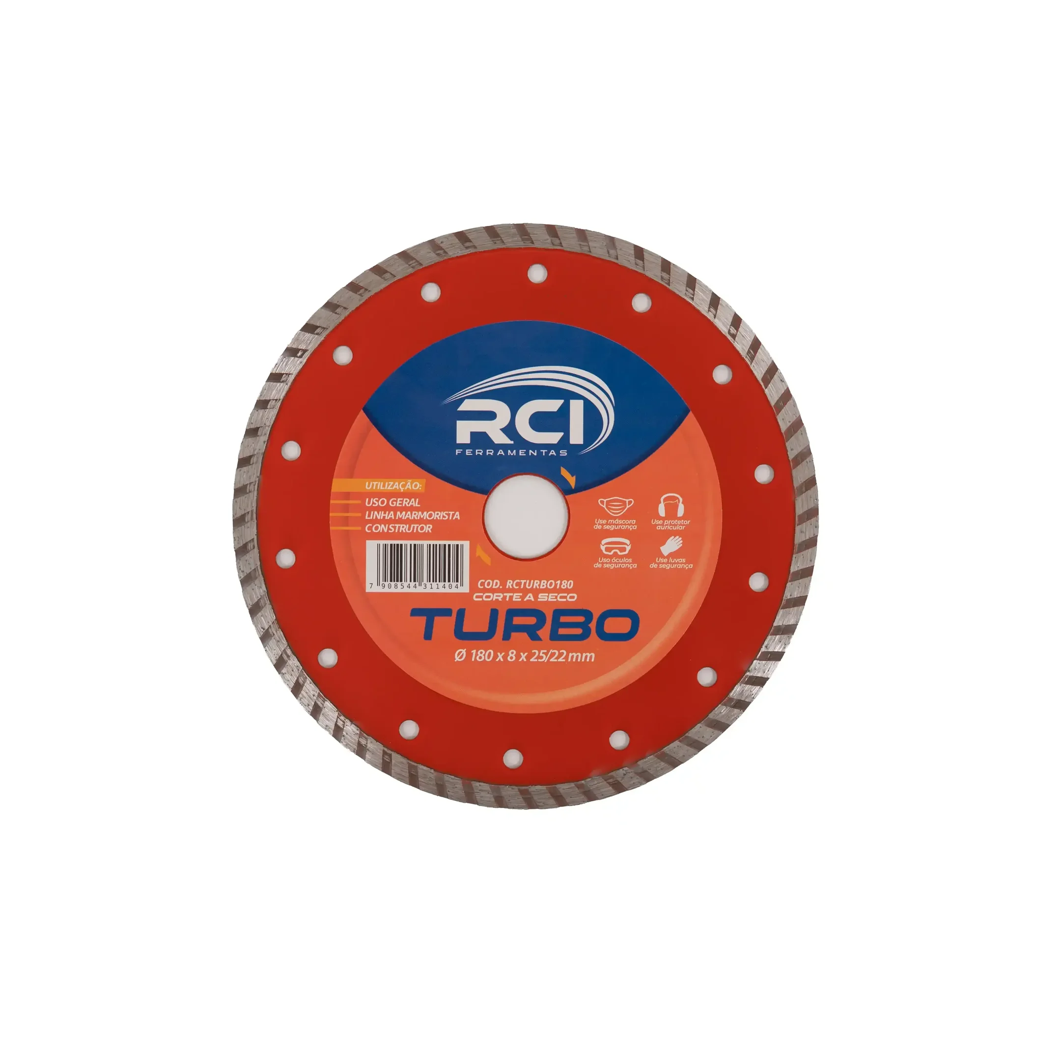 Disco de Corte Diamantado Turbo 180mm X 25/22mm Rci Mármore