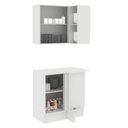 Ver imagem 3 de Conjunto Canto Reto Smart Mdf 2 Portas Nicho Crema Madesa