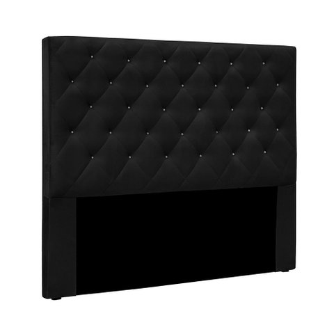 Cabeceira Cama Box Solteiro 90cm Dora Suede Preto