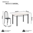 Ver imagem 3 de Conjunto de Mesa Tubular 120cm x 75cm Tampo em Vidro com 4 Cadeiras Iris B Prata/Preto