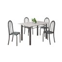 Ver imagem 2 de Conjunto de Mesa Tubular 120cm x 75cm Tampo em Vidro com 4 Cadeiras Iris B Prata/Preto