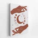 Ver imagem 2 de Fases da Lua Astros Mãos Minimalista Quadro Canvas 60x40cm