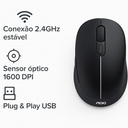 Ver imagem 3 de Mouse sem Fio 2.4ghz Óptico 1600dpi Usb Receptor – Cinza com Preto para Notebook e Pc