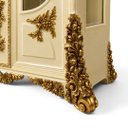 Ver imagem 7 de Cristaleira Clássica Luxuosa Bege e Dourada com 2 Portas de Vidro a: 232cm L: 194cm P: 65cm