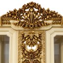 Ver imagem 6 de Cristaleira Clássica Luxuosa Bege e Dourada com 2 Portas de Vidro a: 232cm L: 194cm P: 65cm