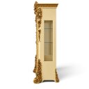 Ver imagem 5 de Cristaleira Clássica Luxuosa Bege e Dourada com 2 Portas de Vidro a: 232cm L: 194cm P: 65cm