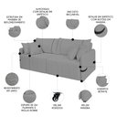 Ver imagem 3 de Sofá Cama Retrátil 220cm Essence D05 Linho Grafite/preto - Mpozenato