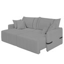 Ver imagem 2 de Sofá Cama Retrátil 220cm Essence D05 Linho Grafite/preto - Mpozenato