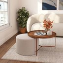 Ver imagem 2 de Mesa de Centro Austin:couro Nature / Ferragem Cobre