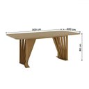 Ver imagem 3 de Mesa de Madeira Adriana 200 Cm com Vidro Nature - Henn