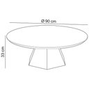 Ver imagem 4 de Mesa de Centro para Sala de Estar Redonda 90cm Seul D03 Off White Freijó - Lyam Decor