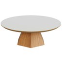 Ver imagem 1 de Mesa de Centro para Sala de Estar Redonda 90cm Seul D03 Off White Freijó - Lyam Decor