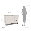 Ver imagem 3 de Balcão sem Tampo 2 Portas 3 Gavetas Off White Branco Yescasa