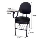 Ver imagem 3 de Cadeira Universitária Executiva Escamoteável - Cor Preta - 32006