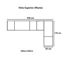 Ver imagem 5 de Guarda Roupa Dormitório Modulado Irlanda Casal/queen Canto - Amêndola Touch e Branco - Roupeiro Demo