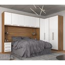 Ver imagem 1 de Guarda Roupa Dormitório Modulado Irlanda Casal/queen Canto - Amêndola Touch e Branco - Roupeiro Demo