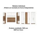 Ver imagem 4 de Guarda Roupa Dormitório Modulado Irlanda Casal/queen Canto - Amêndola Touch e Branco - Roupeiro Demo