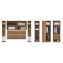 Ver imagem 2 de Guarda Roupa Dormitório Modulado Irlanda Casal/queen Canto - Amêndola Touch e Branco - Roupeiro Demo