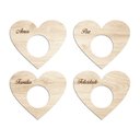 Ver imagem 1 de Porta Guardanapo Coração Desejos Kit 4 Peças 7,5cmx6,5cm - Cria Arte Laser Madeira Clara