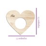 Porta Guardanapo Coração Desejos Kit 4 Peças 7,5cmx6,5cm - Cria Arte Laser Madeira Clara - 2