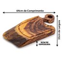 Ver imagem 2 de Tábua de Corte Orgânica Madeira Maciça Premium com Alça:64x33x6cm