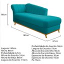 Ver imagem 4 de Kit Diva Recamier Vanessa 140cm Lado Direito e 02 Poltronas Laura Suede - Doce Sonho Móveis RECAMIER