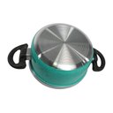 Ver imagem 3 de Panela Caçarola Alumínio Repuxado Tampa Vidro Temperado 24cm 4,75L Verde Água Shopmaster