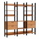 Ver imagem 1 de Guarda Roupa 217cm 4 Gavetas Tw404 Freijó/Preto Fosco