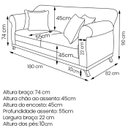 Ver imagem 4 de Sofa 2 Lugares Retro Polo 180cm com Almofada Linho Perola Ezz