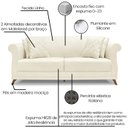 Ver imagem 3 de Sofa 2 Lugares Retro Polo 180cm com Almofada Linho Perola Ezz