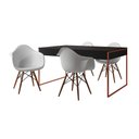 Ver imagem 6 de Mesa Jantar Industrial Filadélfia Preta 137x90cm Base Cobre com 4 Poltronas Brancas Mad Preto