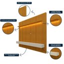 Ver imagem 7 de Rack com Painel para Sala Ripado Cleann 2.2 Naturale com Off White - Moveisaqui