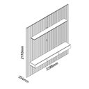 Ver imagem 6 de Rack com Painel para Sala Ripado Cleann 2.2 Naturale com Off White - Moveisaqui