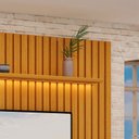 Ver imagem 5 de Rack com Painel para Sala Ripado Cleann 2.2 Naturale com Off White - Moveisaqui