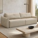 Ver imagem 1 de Sofá 3 Lugares Retrátil Reclinável 240cm Moris L06 Couro Bege Areia - Lyam Decor