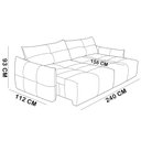 Ver imagem 6 de Sofá 3 Lugares Retrátil Reclinável 240cm Moris L06 Couro Bege Areia - Lyam Decor