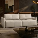Ver imagem 3 de Sofá 3 Lugares Retrátil Reclinável 240cm Moris L06 Couro Bege Areia - Lyam Decor