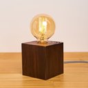 Ver imagem 2 de Luminária Abajur de Mesa Cubo de Madeira Imbuia 9,5cm