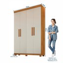 Ver imagem 3 de Guarda-roupa 4 Portas 3 Gavetas MDF Parma Yescasa