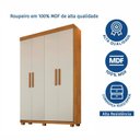 Ver imagem 7 de Guarda-Roupa 4 Portas 3 Gavetas MDF Parma Yescasa Off White/Cinamomo