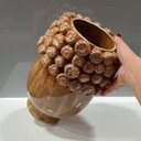 Ver imagem 5 de Vaso Decorativo Enfeite Casa Cerâmica 28x21x21cm Amarelo