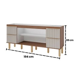 Gabinete de Cozinha Ripado 194cm Grande Madeira 100% Mdf:freijo/cappuccino - 8