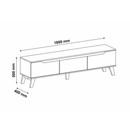 Rack para TV até 75 Polegadas 180cm 2 Portas 1 Gaveta Liverpool Yescasa - 4