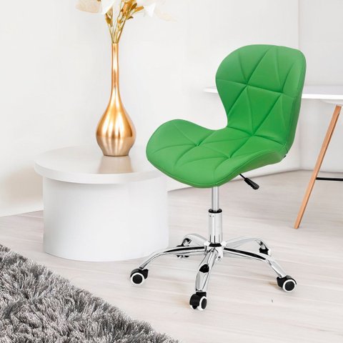 Cadeira Escritório Slim Vegas Base Giratória Estofada Verde