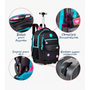 Ver imagem 5 de Mochila Rodinhas Luluca Bolsa Escolar Preto 33l - Lu24085