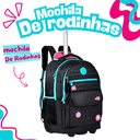 Ver imagem 3 de Mochila Rodinhas Luluca Bolsa Escolar Preto 33l - Lu24085