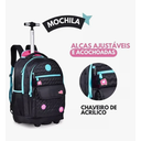 Ver imagem 4 de Mochila Rodinhas Luluca Bolsa Escolar Preto 33l - Lu24085
