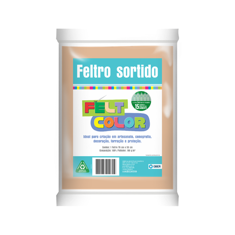 Feltro Feltcolor Liso Pele Rose - 70cm X 50cm