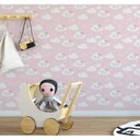 Ver imagem 4 de Papel de Parede Bebê Nuvem Rosa Laço Fofo Infantil Rolo Adesivo Lavável Vinilico 1m x 50cm