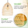 2 Pendente em Fibra Natural Rattan Rustico Palha Cesto Fib02 - 2